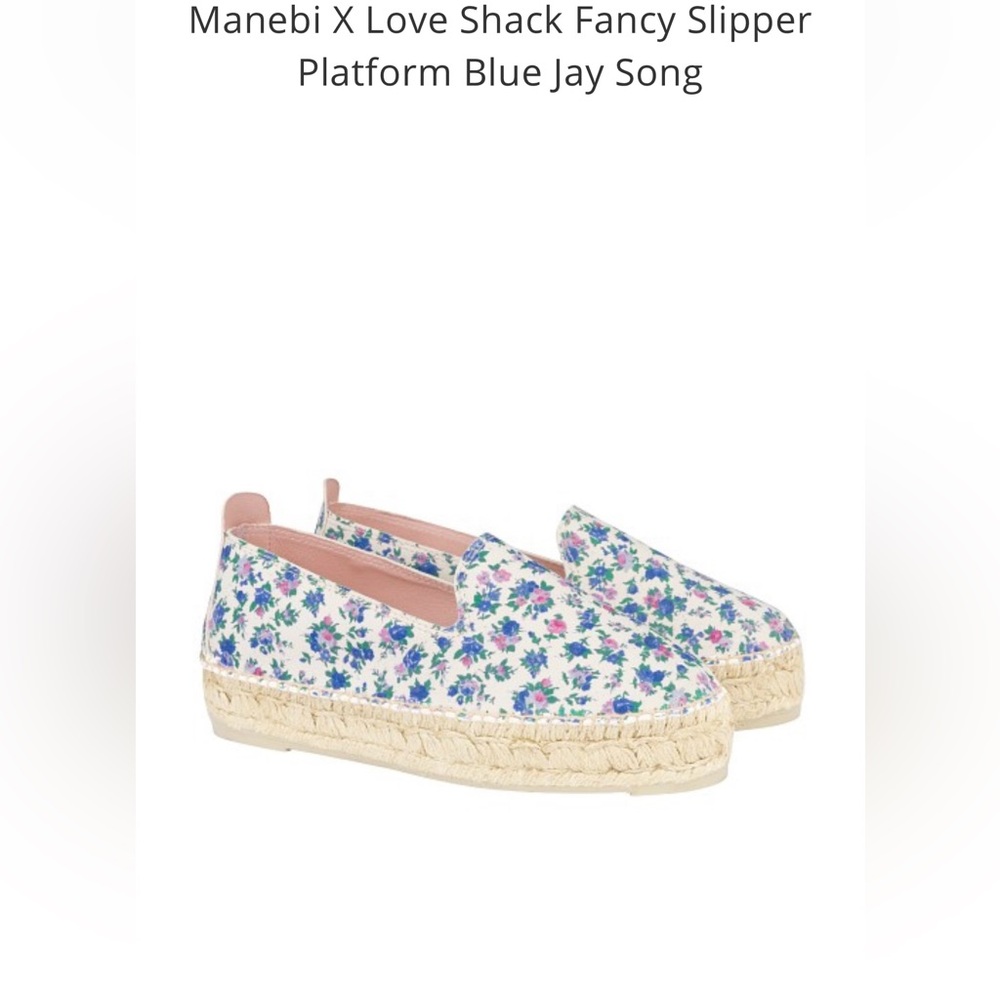 LoveShackFancy Blue Floral Espadrilles made in spain
